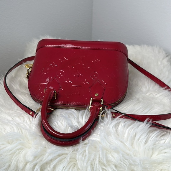 💯Authentic Louis Vuitton Alma BB bag in red monogram vernis leather🍀 - Picture 6 of 14